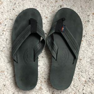 Black Rainbow flip flops